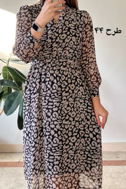 پیراهن حریر سرمه سری 16