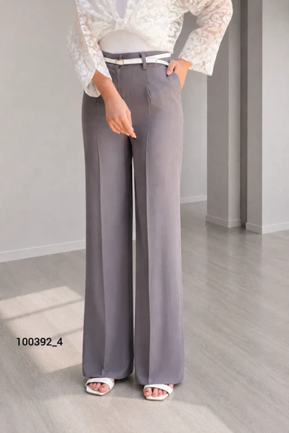 شلوار فلر بگ پارچه ای کتان سیلک