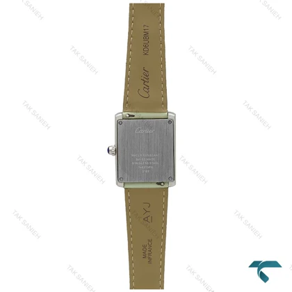 ساعت کارتیر Cartier تانک زنانه سیلور بند چرم سبز Cartier-7219-L