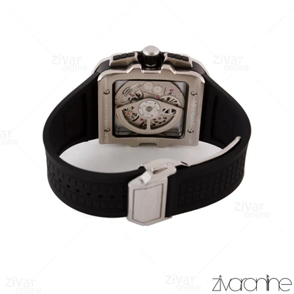 ساعت هابلوت مردانه مربعی سه موتوره قاب سیلور بند مشکی 104995