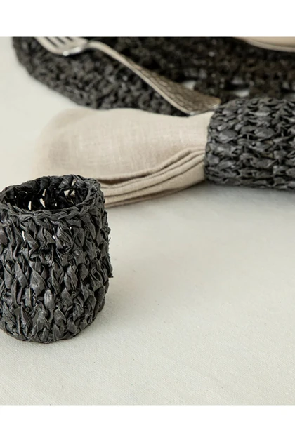 حلقه دستمال دو عددی English Home مدل Straw Rope - خاکستری