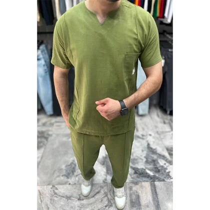 ست مراکشی لینن یقه کوبایی