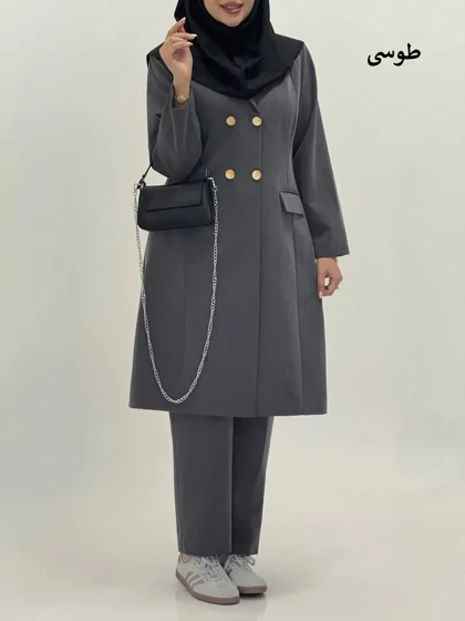 3583-مانتو شلوار اداری فیونا