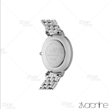 ساعت دنیل ولینگتون زنانه نقره ای صفحه سرمه ای دور نگین 105417