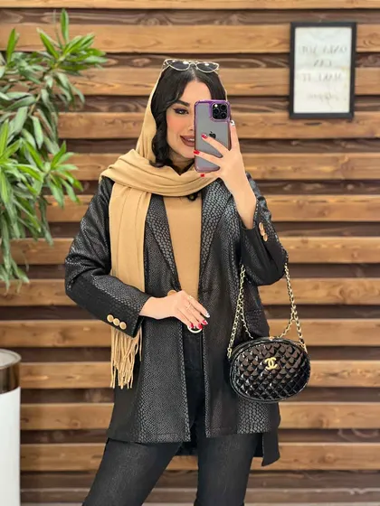 پالتو پوست ماری تک دکمه