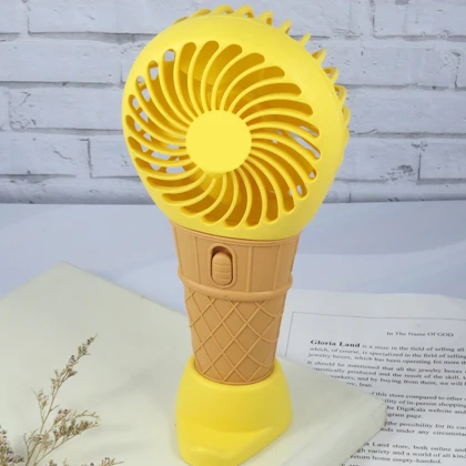 پنکه همراه مدل دستی و رومیزی طرح بستنی ظرفیت 500 میلی آمپر ساعت