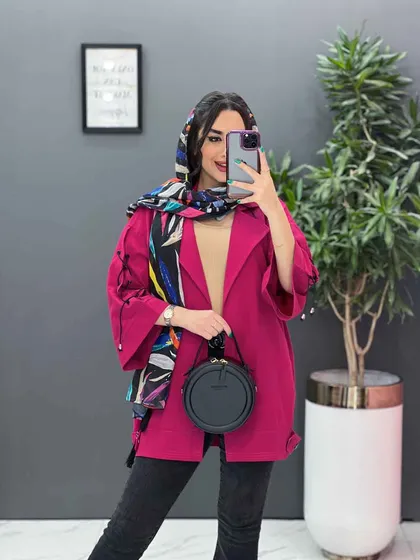 مانتو لینن آستین گت ضربدری