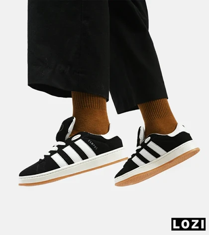 کفش کتانی مردانه و زنانه مشکی سفید ADIDAS Campus مدل 4238