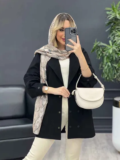 مانتو لینن سر آستین دکمه