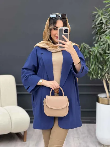 مانتو سر آستین چاک جیب نما