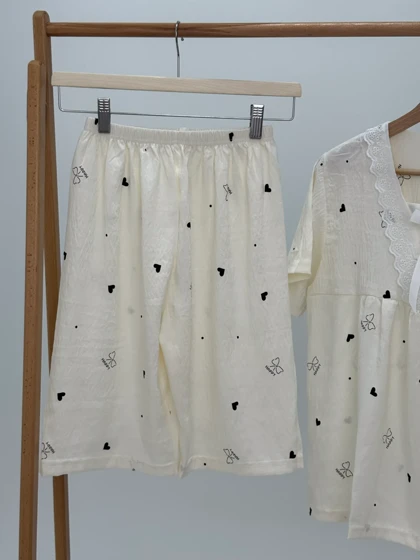 ست لباس راحتی بلوز و شلوارک کد 104