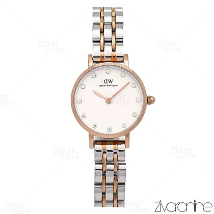 ساعت دنیل ولینگتون زنانه نقره ای رزگلد نگین‌دار 106763