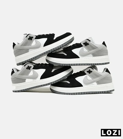 کفش کتانی مردانه طوسی مشکی سفید نایک NIKE SB مدل 5268