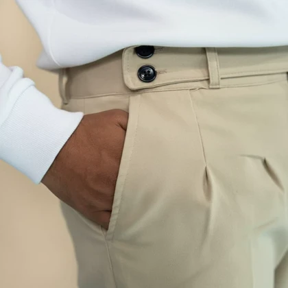 شلوار بنگال مام فیت مدل radin-کرم