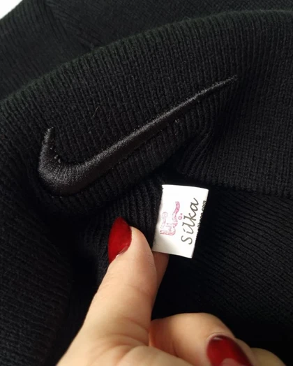 کلاه بافت مردانه دولایه سیلکا مدل Nike گلدوزی