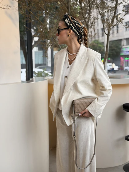 کت لینن کرم Pearl کد 460