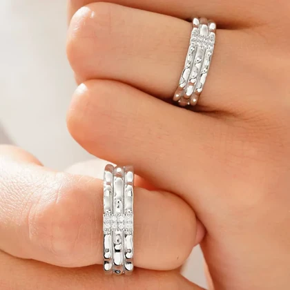 حلقه نقره ست 2224 – حلقه نامزدی نقره 925 عیار اصل