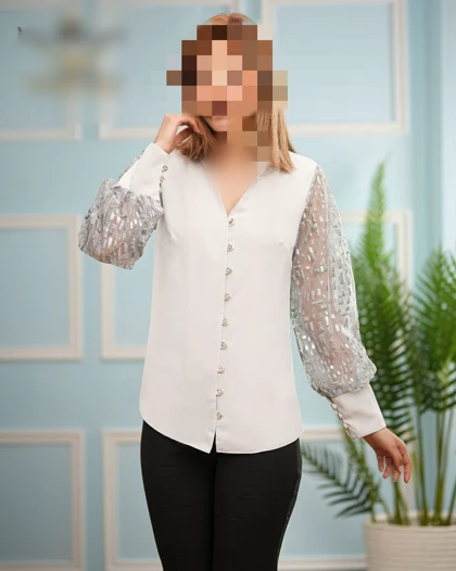 شومیز مجلسی آستین دانتل