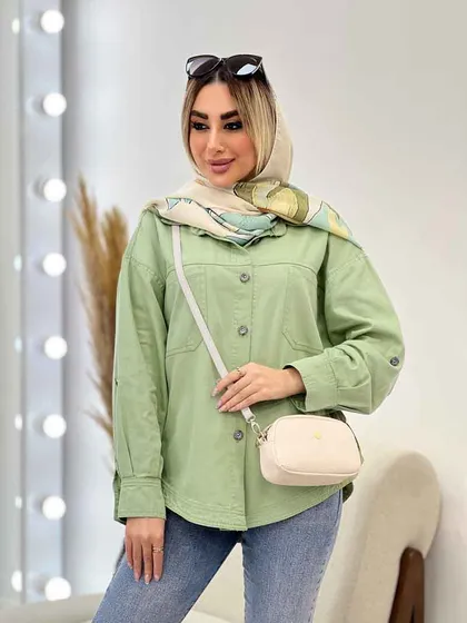 مانتو کتان دو جیب پشت پیله