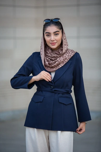 کت زنانه بلدینگ کمر بنددار