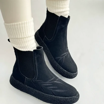 نیم بوت گلدوزی زیره برفی روژکا 4204