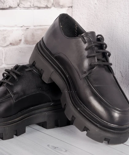 کفش لوفر چرمی و مشکی 0646