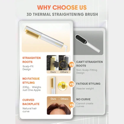 برس حرارتی مو سه بعدی شیگلم هیر Sheglamhair اصل مدل SLeek Chic با یون منفی