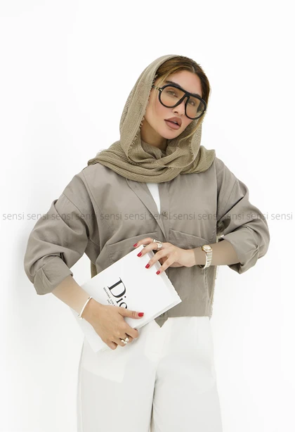 شومیز زنانه پری سیلک جیب بزرگ کد1005794