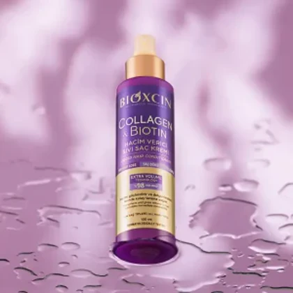 اسپری دو فاز حجم‌دهنده مو بیوکسین حاوی کلاژن و بیوتین Bioxcin Collagen & Biotin Volumizing Liquid Hair Conditioner