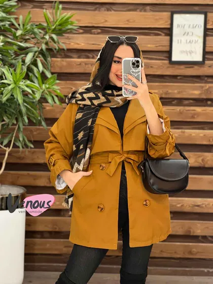 بارانی یقه دوبل داخل خز