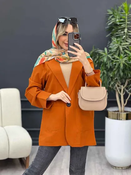 مانتو لینن کتی تک دکمه