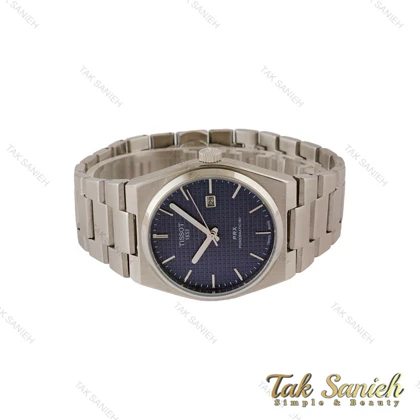 ساعت تیسوت PRX مردانه نقره ای صفحه سرمه ای Tissot-5141-G
