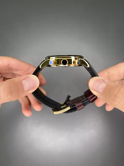 ساعت مچی سیکو فول دیت چرمی قهوه ای صفحه مشکی seiko