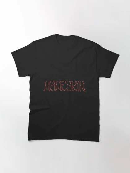 تیشرت گروه موسیقی MANESKIN | تیشرت منسکین طرح Mneskin Metallic Logo کد 157909
