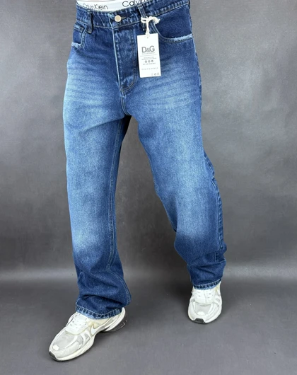 شلوار نیم بگ مردانه آبی تیره ساده 122