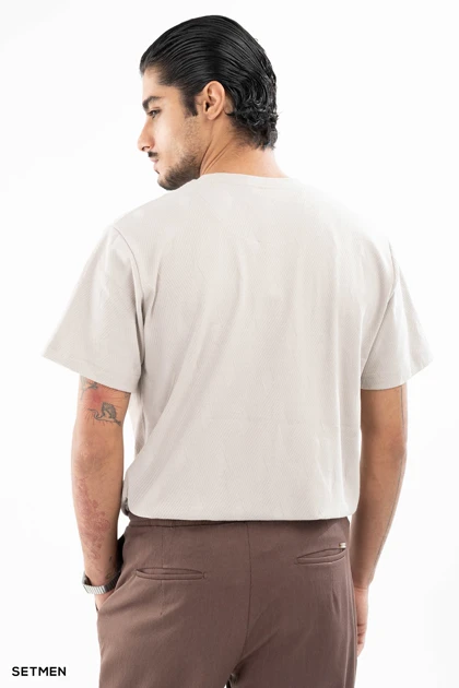 تیشرت مردانه ژاکارد یقه گرد