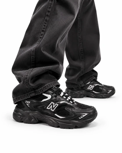کفش کتانی بزرگ پا مدل نیوبالانس 725 مشکی تمام New Balance