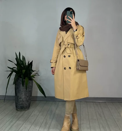 بارانی بلند غزال(ایراد دار)