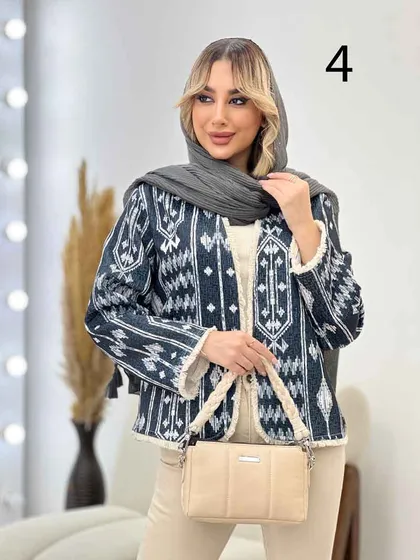مانتو طرح دار آستین ریش