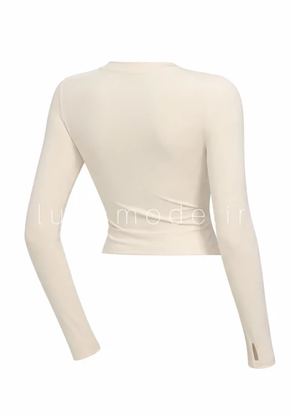 تیشرت آستین بلند بغل برش‌دار زنانه