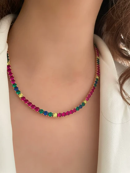 گردنبند تنیسی مولتی کالر ژوپینگ