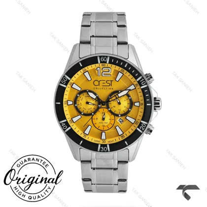 ساعت کرست مردانه 6304-5 صفحه طلایی Crest-10937-G