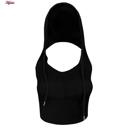 کراپ تاپ کلاه دار زنانه رنگ مشکی ماییلدا