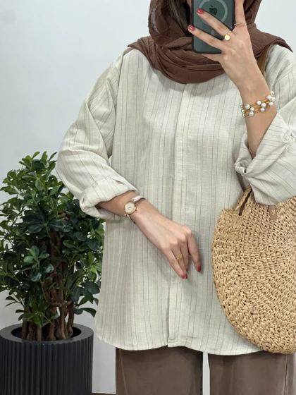 تونیک مانتویی دکمه مخفی جوانه