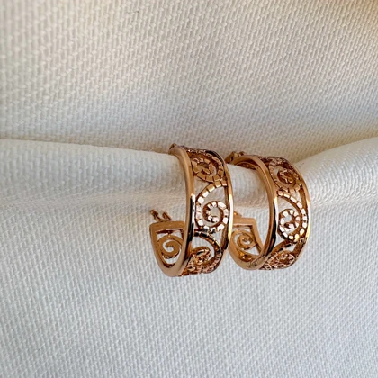 گوشواره حلقه‌ای طرح مینیاتوری ژوپینگ