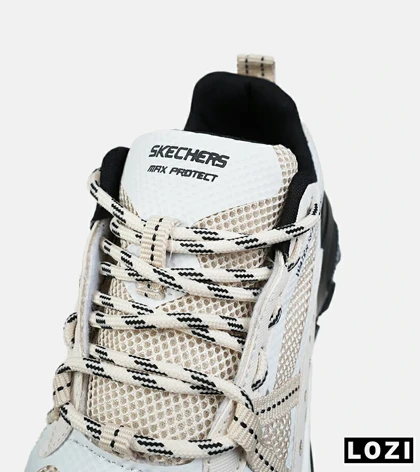 کفش کتانی طبی ورزشی کرم مشکی SKECHERS max protect مدل 8559
