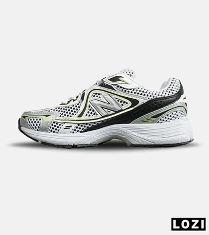 کفش کتانی مردانه و زنانه سفید مشکی لیمویی NEW BALANCE 1064 مدل 8153