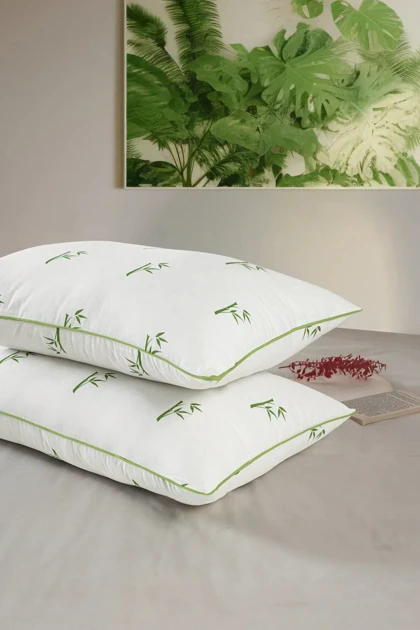 بالش 2 عددی Pierre Cardin مدل Soft Bambu پنبه‌ای - سفید