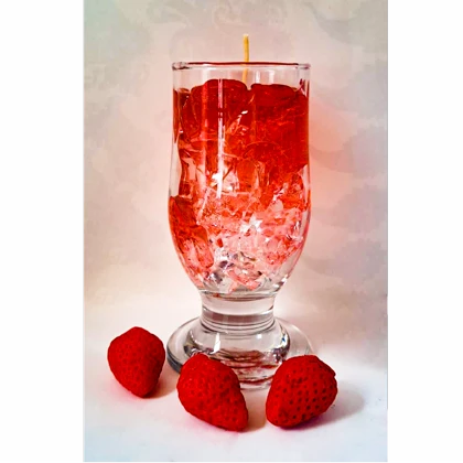 شمع ژله ای جام توت فرنگی یخی