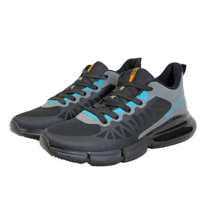 کتانی اسپرت بزرگپا مردانه مدل سالامون SALAMON رنگ مشکی طوسی کد 51366